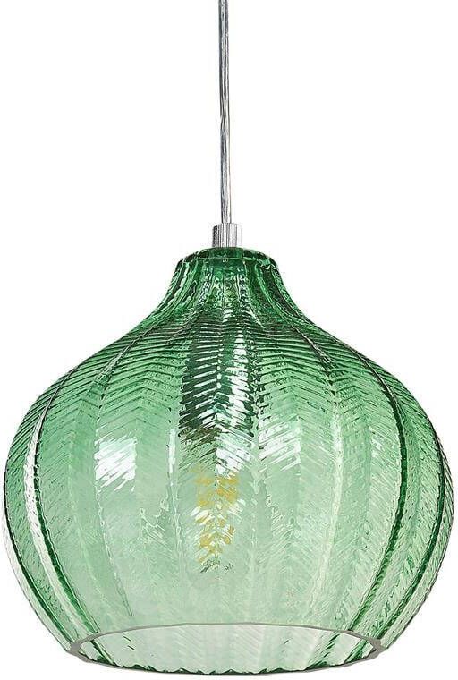 Beliani KEILA Hanglamp Smaragdgroen Glas