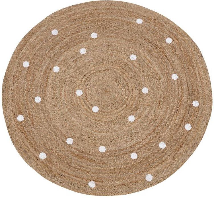 Beliani KHARRA Laagpolig vloerkleed Beige ø 140 cm Jute
