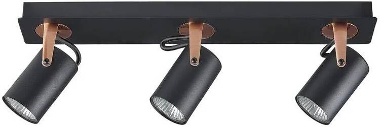 Beliani KLIP Wandlamp 3 spots Zwart Metaal