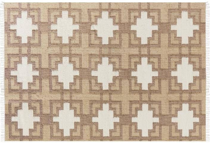 Beliani -KONURTAY-Laagpolig vloerkleed-Beige-160 x 230 cm-Jute