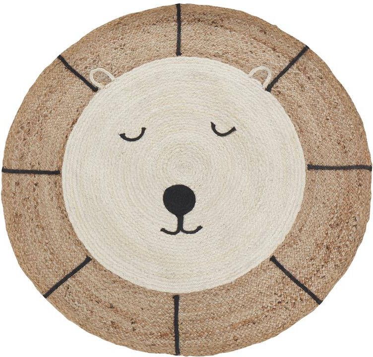 Beliani KOVU Vloerkleed Beige ø 120 cm Jute