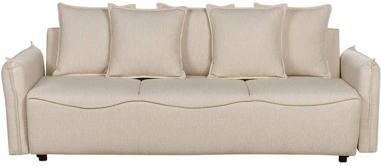 Beliani KRAMA Slaapbank Beige Polyester