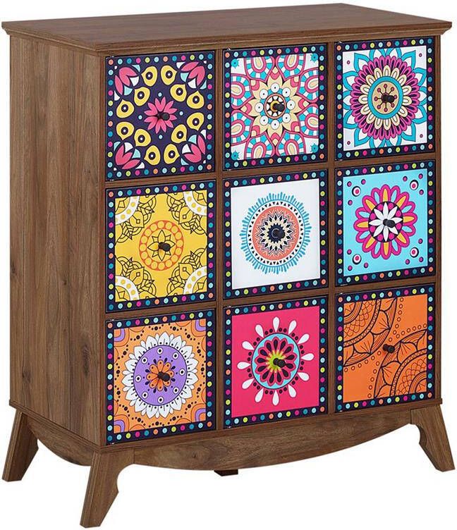 Beliani KUMA Sideboard-Donkere houtkleur-MDF Vezelplaat