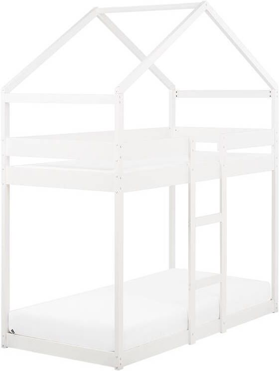 Beliani LABATUT Stapelbed Wit 90 x 200 cm Dennenhout