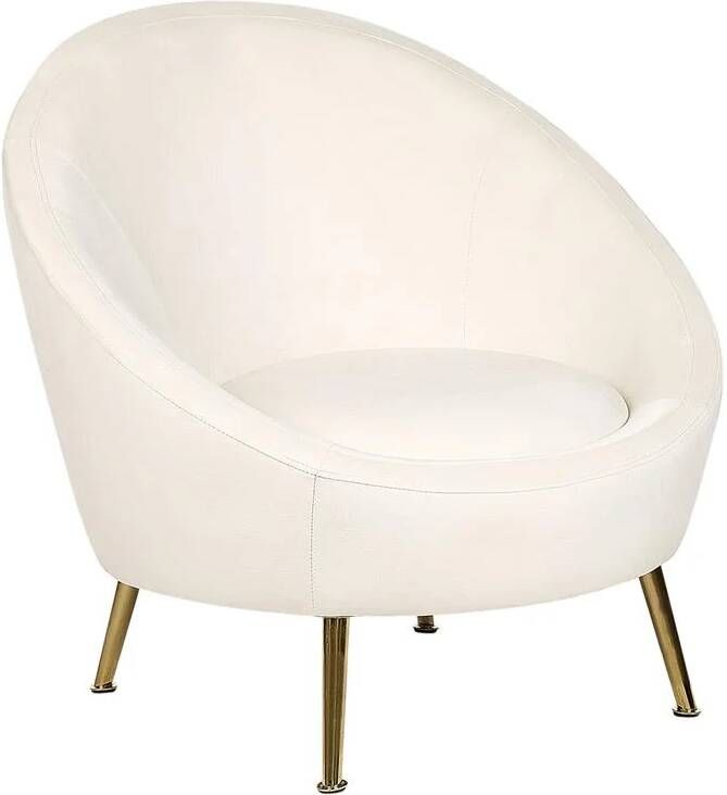 Beliani LANGA Fauteuil Wit Fluweel