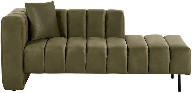 Beliani LANNILS Chaise longue Groen Linkszijdig Fluweel