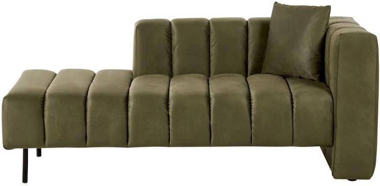 Beliani LANNILS Chaise longue Groen Rechtszijdig Fluweel