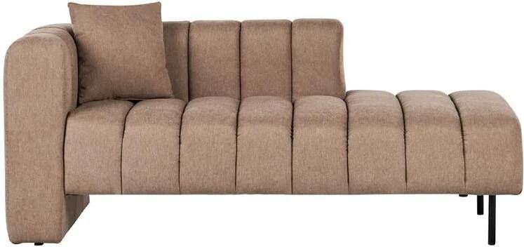 Beliani -LANNILS-Chaise longue-Lichtbruin-Linkszijdig-Polyester