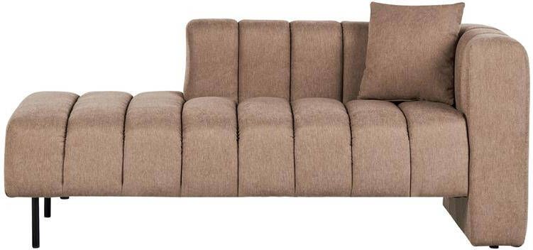 Beliani -LANNILS-Chaise longue-Lichtbruin-Rechtszijdig-Polyester
