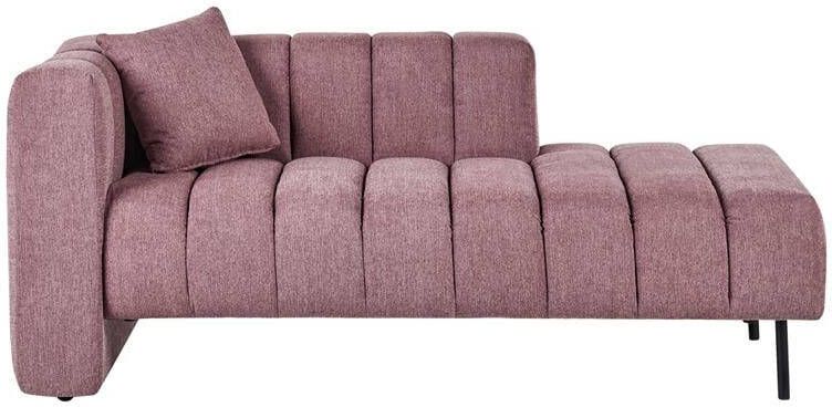 Beliani LANNILS Chaise longue Roze Linkszijdig Polyester