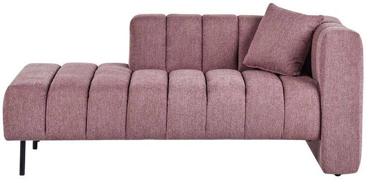 Beliani LANNILS Chaise longue Roze Rechtszijdig Polyester