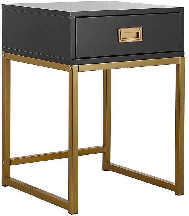 Beliani LARGO Bijzettafel Zwart MDF
