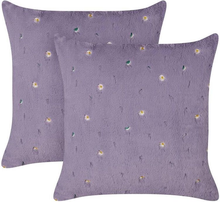 Beliani -LAVATERA-Sierkussen set van 2-Violet-45 x 45 cm-Polyester