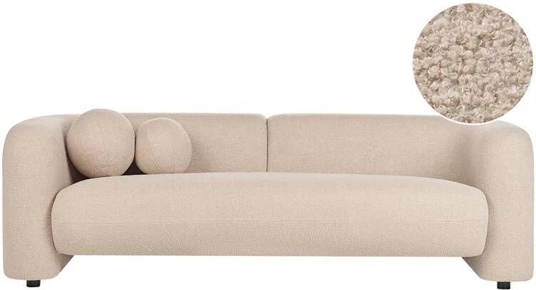 Beliani LEIREN Driezitsbank Beige Bouclé
