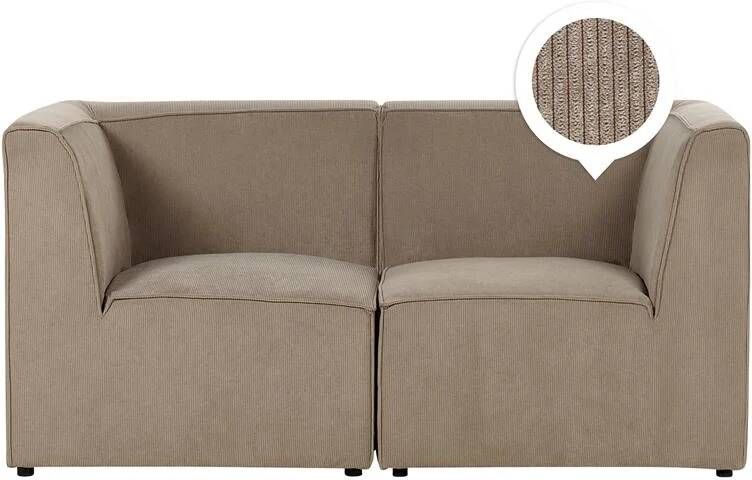 Beliani LEMVIG Tweezitsbank Taupe Corduroy