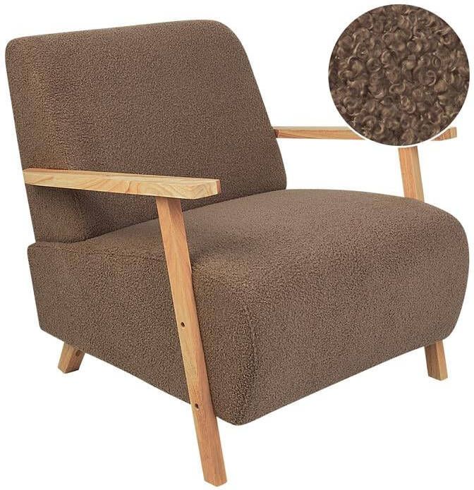 Beliani LESJA Fauteuil Bruin Bouclé