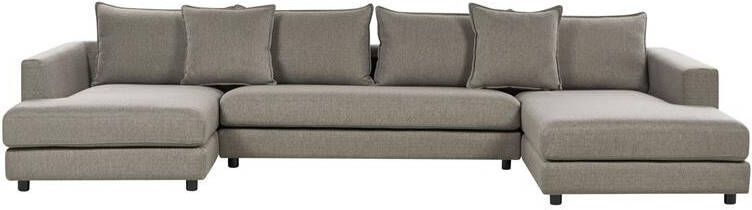 Beliani LILVIKEN Bank U-vormig Taupe 5 persoons Polyester