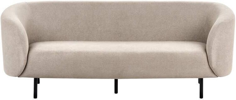 Beliani LOEN Driezitsbank Taupe Polyester