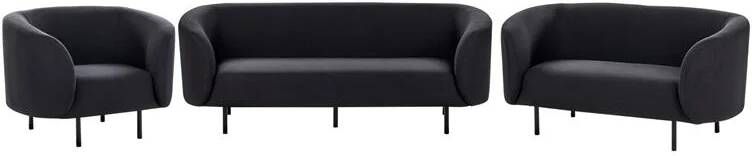 Beliani LOEN Woonkamerset Zwart Polyester