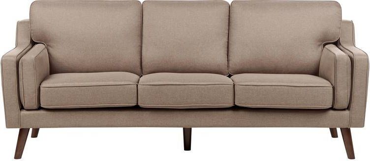 Beliani LOKKA Driezitsbank Lichtbruin Polyester