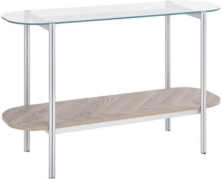 Beliani LOVELL Sidetable Lichtbruin|Zilver Hout
