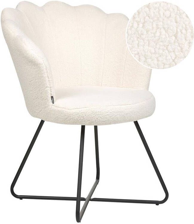Beliani LOVELOCK Fauteuil Wit Bouclé
