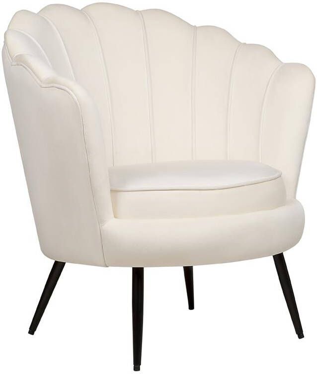 Beliani LOVIKKA Fauteuil Crème Fluweel