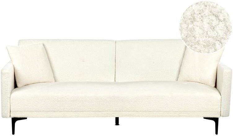 Beliani LUCAN Slaapbank 3-zits Off-white Polyester