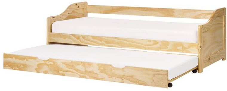 Beliani LUNERAY Onderschuifbed Lichtbruin 90 x 200 cm Hout