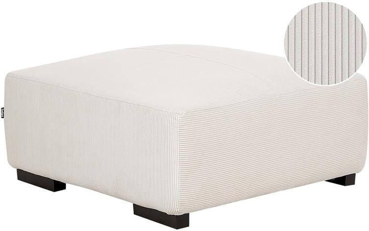 Beliani LUNGO Ottomaan Wit Corduroy