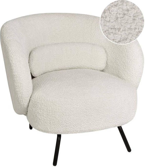 Beliani MAKELA Fauteuil Wit Bouclé