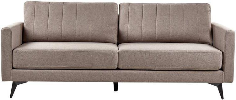 Beliani MALA Driezitsbank Lichtbruin Polyester
