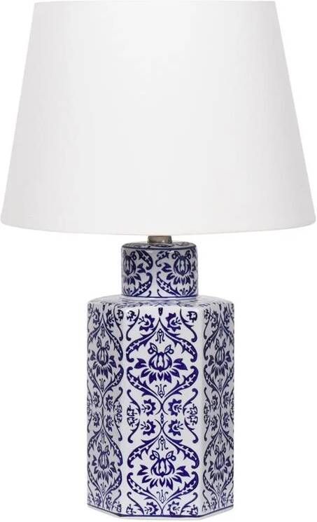 Beliani MARCELIN Tafellamp Wit|Blauw Porselein