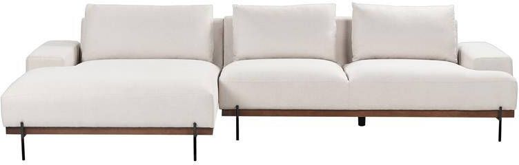 Beliani MARIFERD Hoekbank Beige Rechtszijdig Polyester