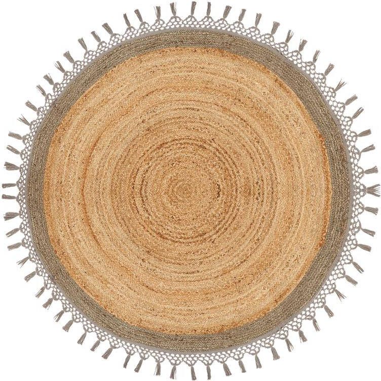 Beliani MARTS Vloerkleed Beige|grijs 140 cm Jute