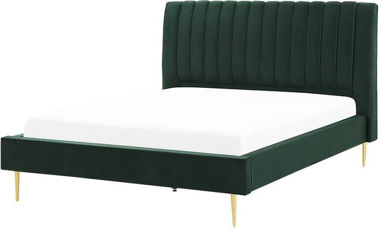 Beliani MARVILLE Tweepersoonsbed Groen 180 x 200 cm Fluweel