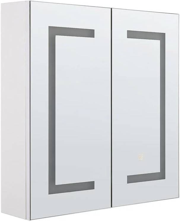 Beliani MAZARREDO Badkamermeubel LED Zwart Multiplex