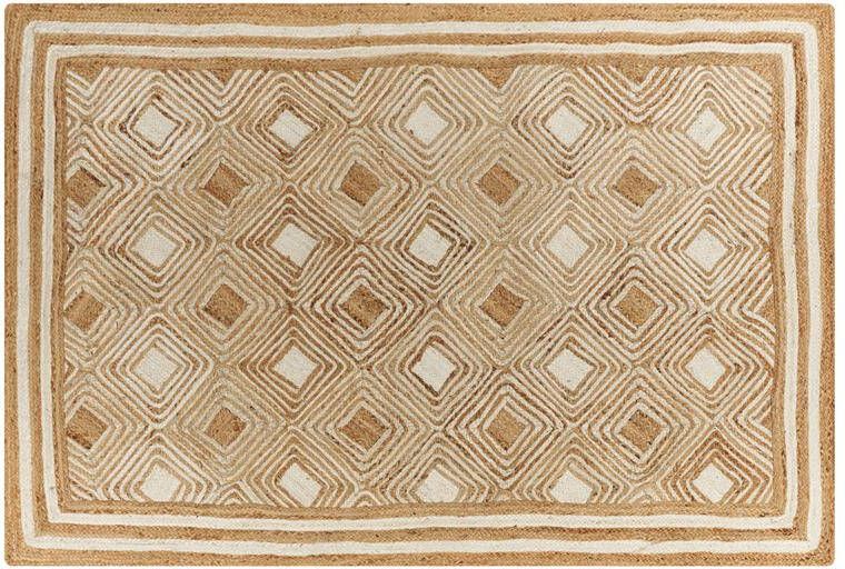 Beliani MENGEN Vloerkleed Beige 160 x 230 cm Jute