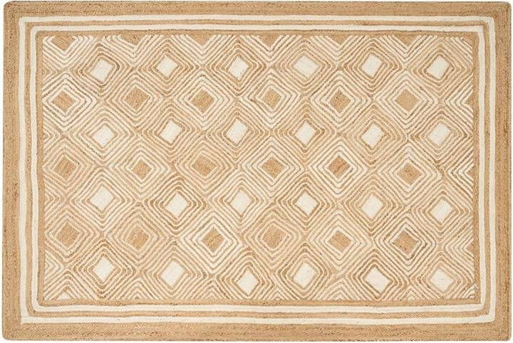 Beliani MENGEN Vloerkleed Beige 200 x 300 cm Jute