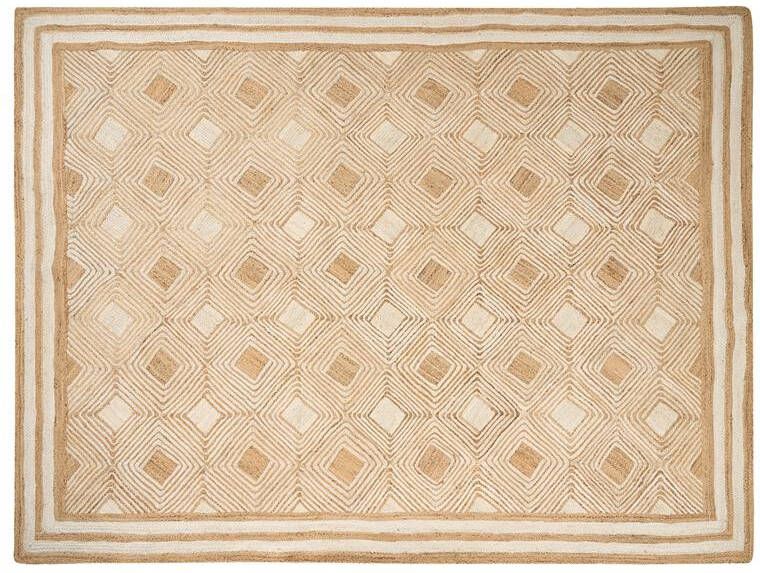 Beliani MENGEN Vloerkleed Beige 300 x 400 cm Jute