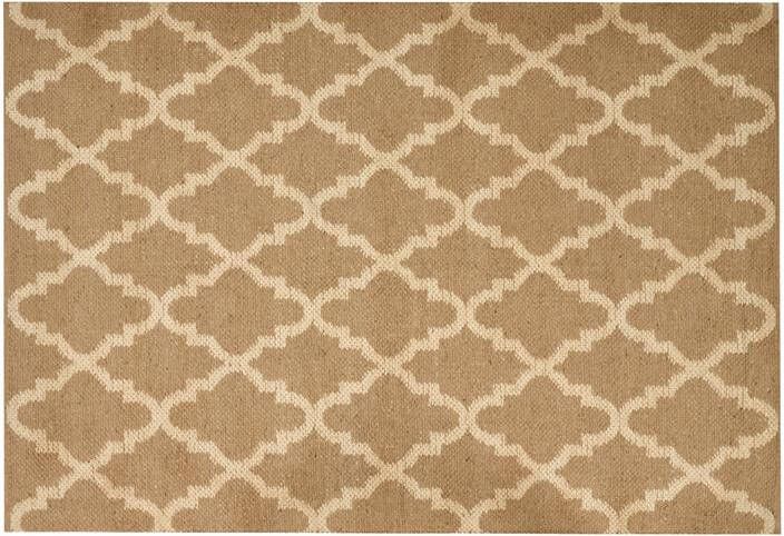 Beliani MERMER Laagpolig vloerkleed Beige 160 x 230 cm Jute