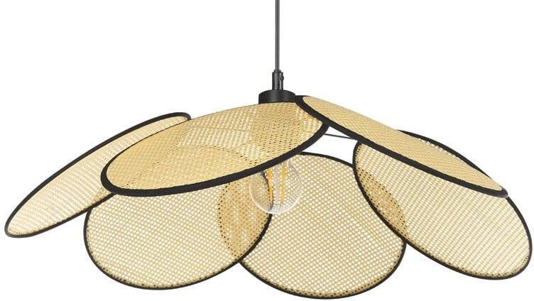 Beliani MEROO Hanglamp Zwart|Naturel Rotan