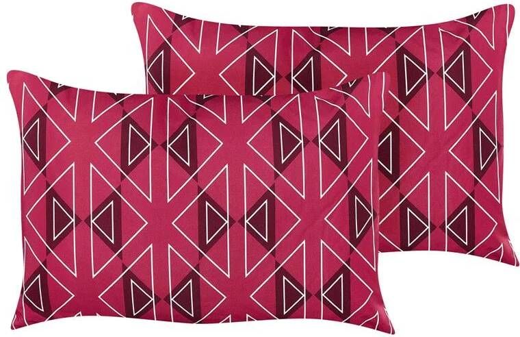 Beliani -MEZZANO-Tuinkussen set van 2-Roze-40 x 60 cm-Polyester