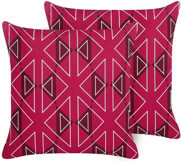 Beliani -MEZZANO-Tuinkussen set van 2-Roze-45 x 45 cm-Polyester