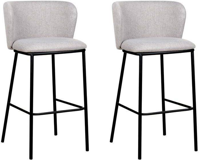 Beliani MINA Barkruk set van 2 Grijs Polyester
