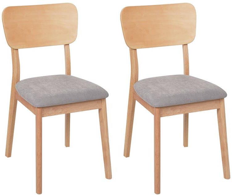 Beliani MINIER Eetkamerstoel-Lichte houtkleur-Rubberhout