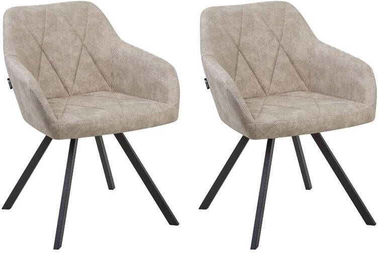 Beliani MONEE Eetkamerstoel Beige Polyester