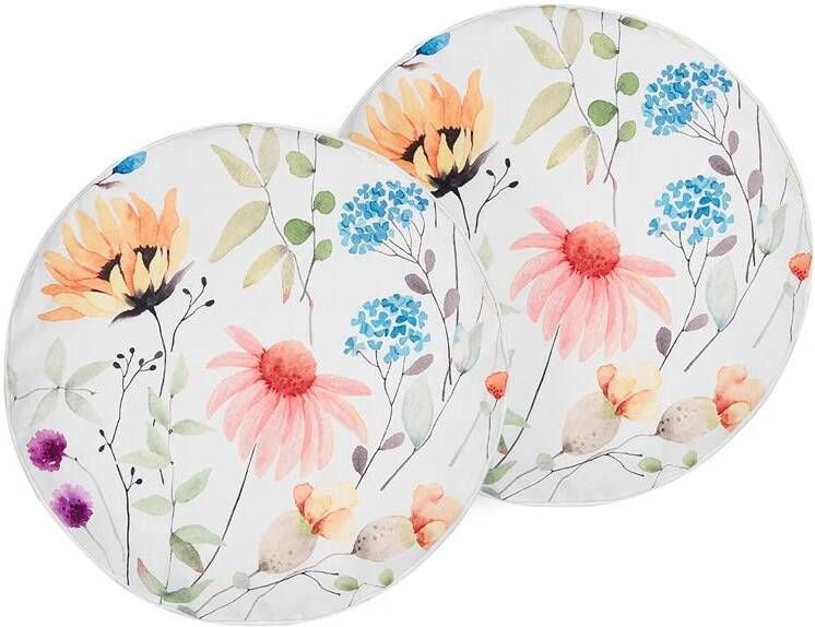 Beliani -MONESI-Tuinkussen set van 2-Meerkleurig-⌀ 40 cm-Polyester