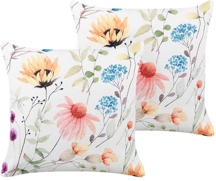 Beliani -MONESI-Tuinkussen set van 2-Meerkleurig-45 x 45 cm-Polyester