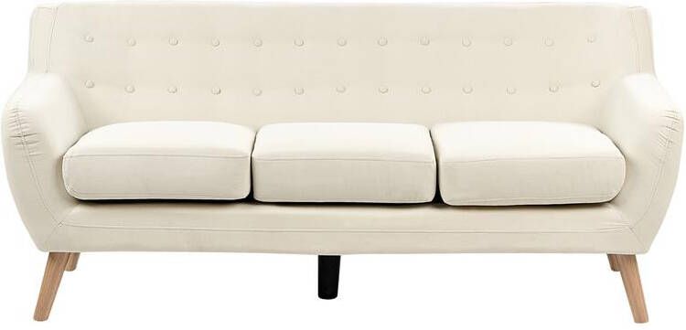Beliani MOTALA Driezitsbank Lichtbeige Polyester